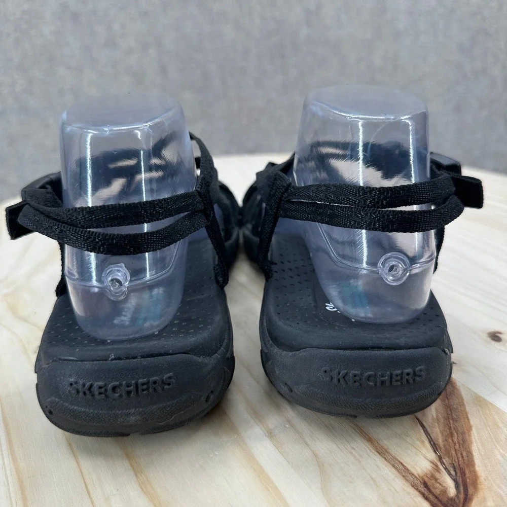 Skechers Reggae Positive Space Strappy Hiking Sandals 9 Black Buckle Sport Shoes